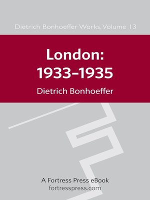 cover image of London 1933-1935 DBW Vol 13